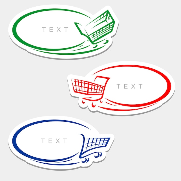 Shopping cart set. isolated shopping cart icons. vector