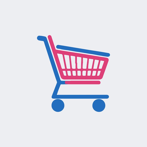 Shopping Cart Vector Icon Ecommerce and Online Shopping Symbol for Web Design Flat Design and Min