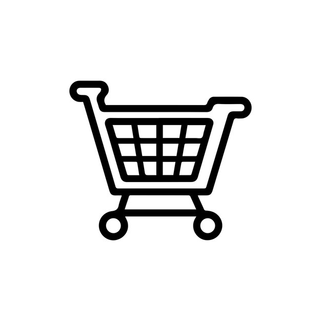 Shopping Cart Vector Icon Ecommerce and Online Shopping Symbol for Web Design Flat Design and Min