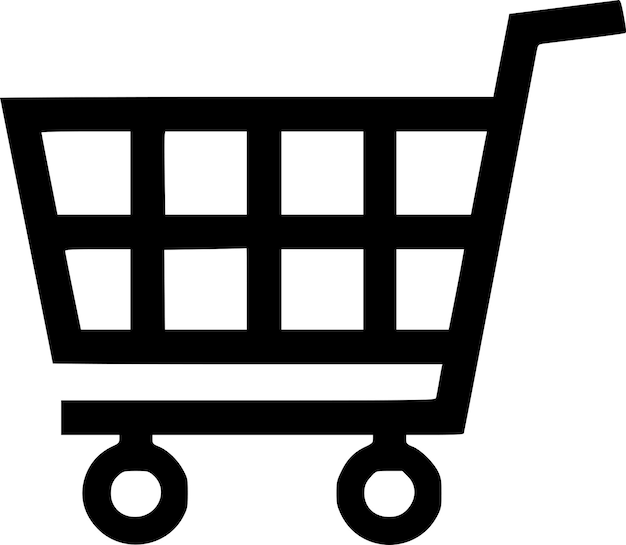 shopping cart vector icon flat design isolated on white background
