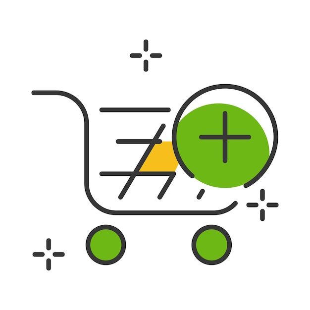 Shopping cart vector icon flat design Pixel perfect line icon