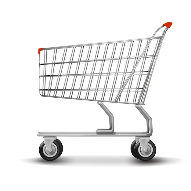 Shopping cart  on white background.