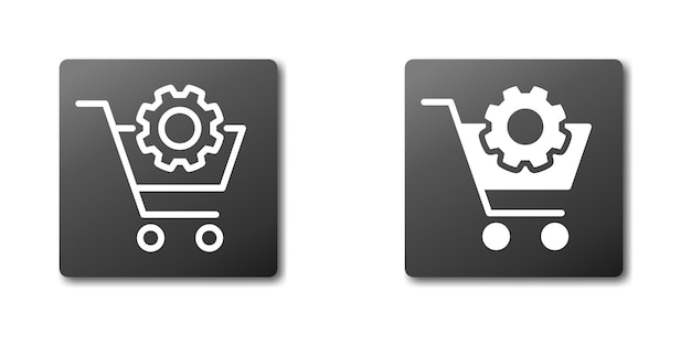 Shopping cart with gear icon Selling purchase shopping concept Vector illustration