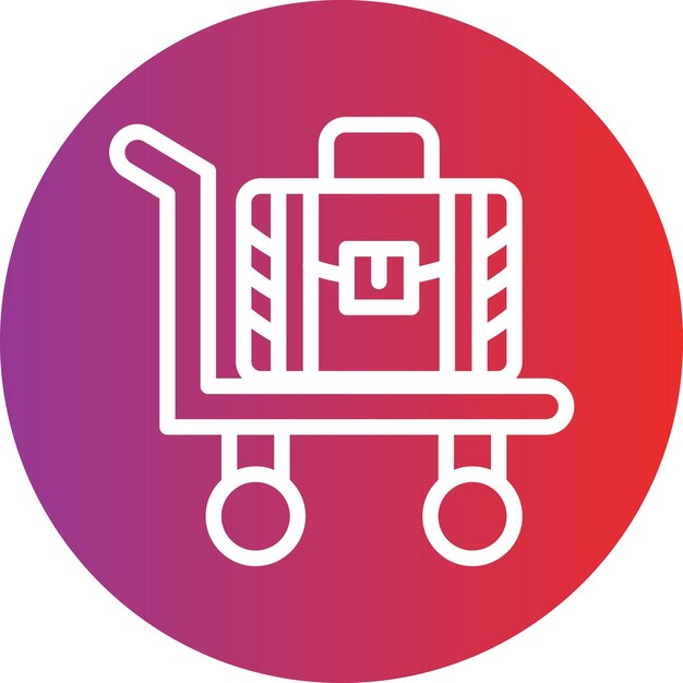 赤と紫のロゴが付いたショッピングカート