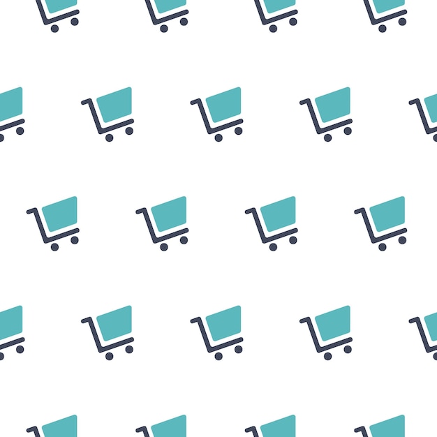 Shopping carts seamless pattern vector