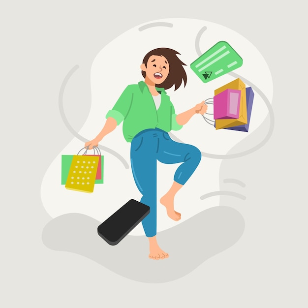 Vector shopping character