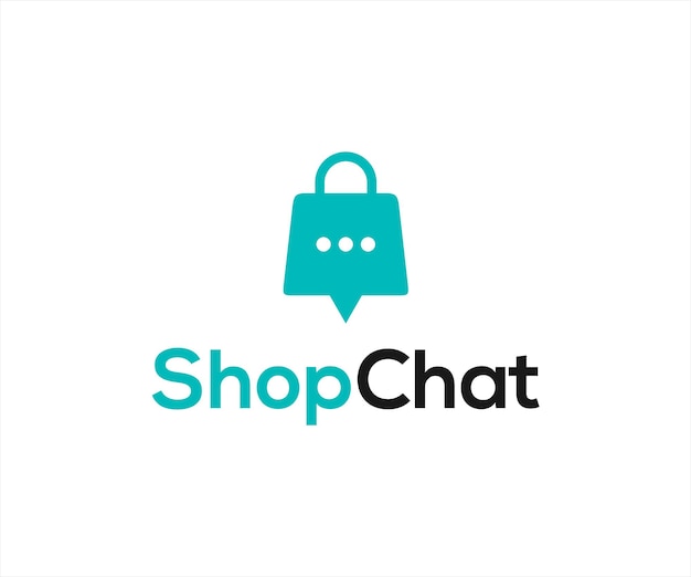 Disegno vettoriale icona logo chat dello shopping