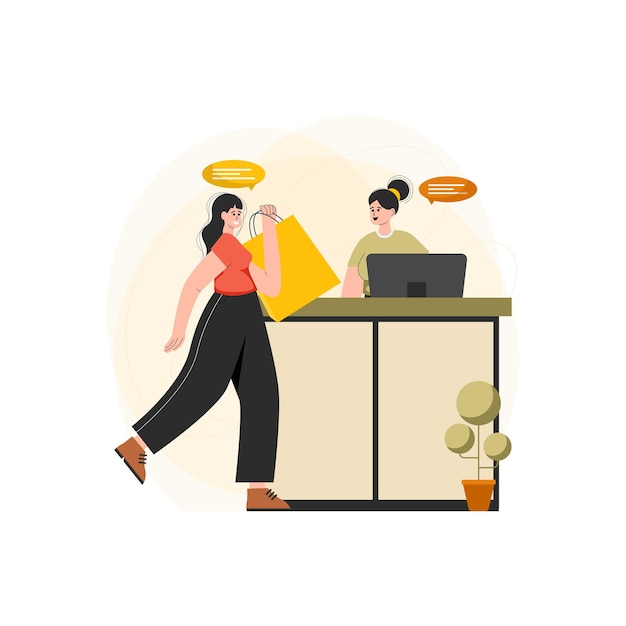 Shopping checkout concept illustration