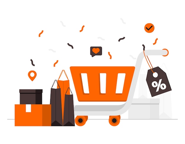 Vector shopping concept illustration