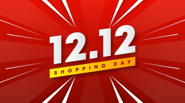 Shopping day background illustration. 12.12 sale web banner of shopping day illustration