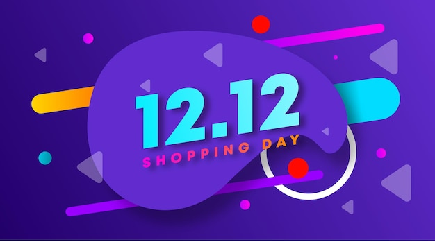 Shopping day background illustration. 12.12 sale web banner of shopping day illustration