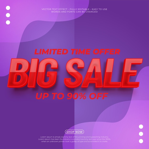 Shopping day big sale design with editable text effect