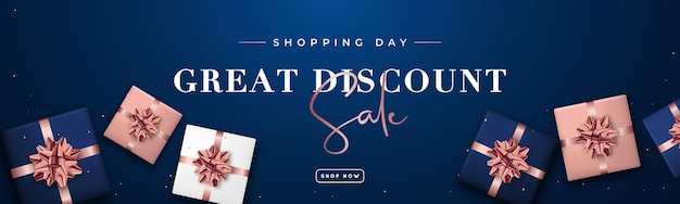 Shopping Day horizontal banner Online store