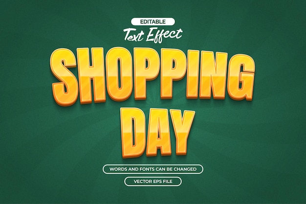 Vector shopping day text effect