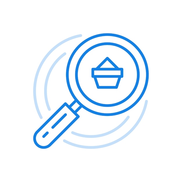 Shopping delivery analysis vector line icon online retail and commercial sales