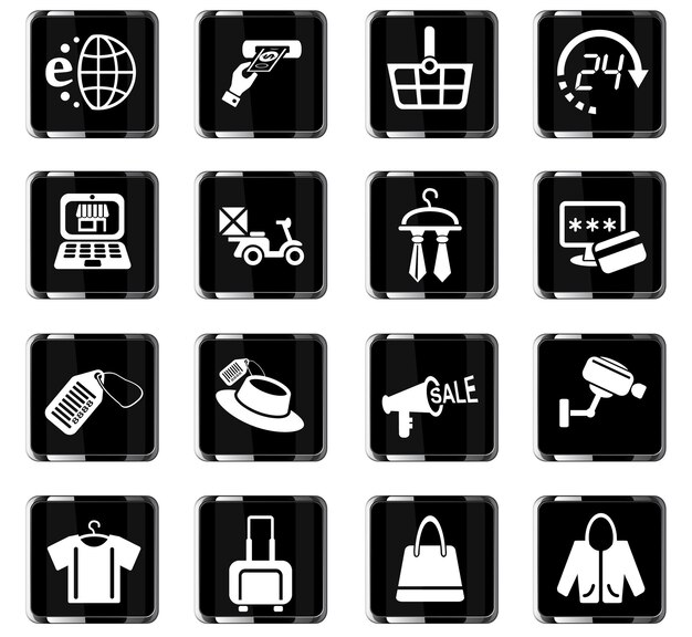 Shopping and e-commerce web icons for user interface design