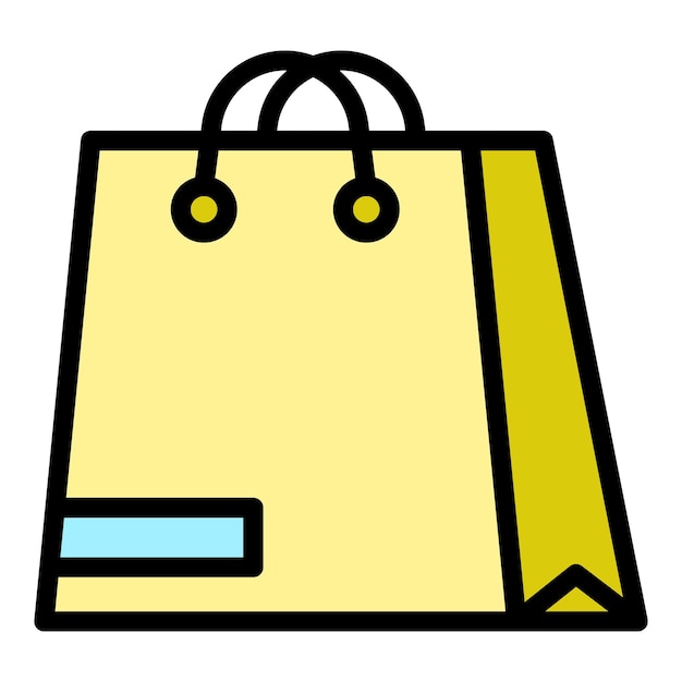 Shopping eco pack icoon Outline shopping eco pack vector icoon kleur vlak geïsoleerd