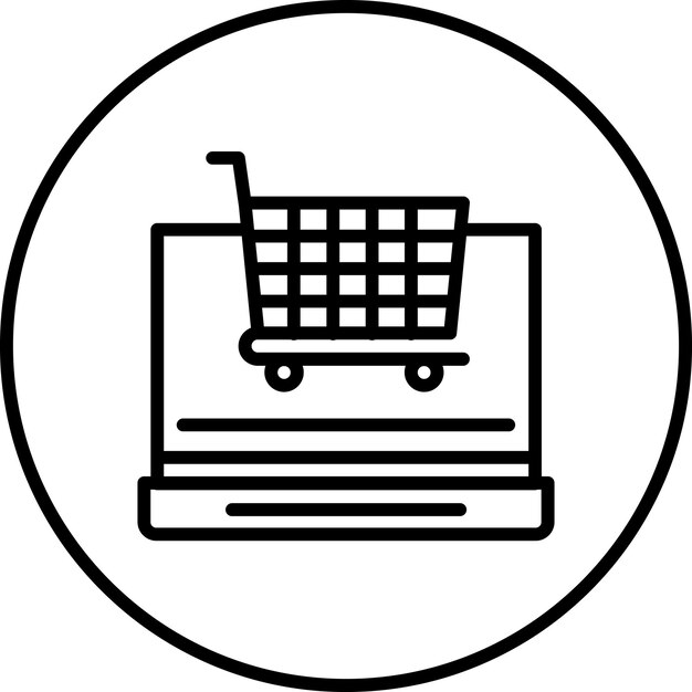 Векторное изображение значка покупки может использоваться для управления продуктами