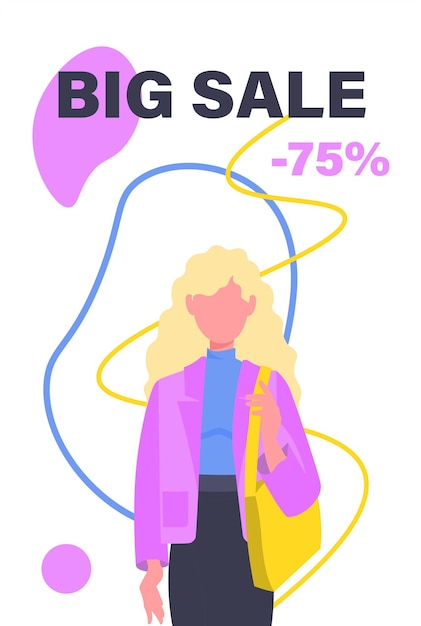 Shopping girl vector banner