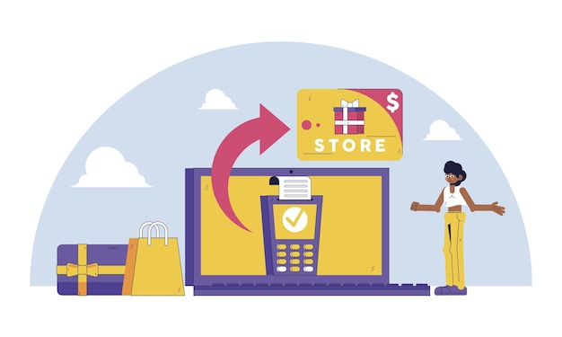 Vector shopping illustration online store banner