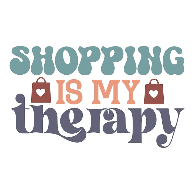 Shopping is my therapy Retro SVG Design