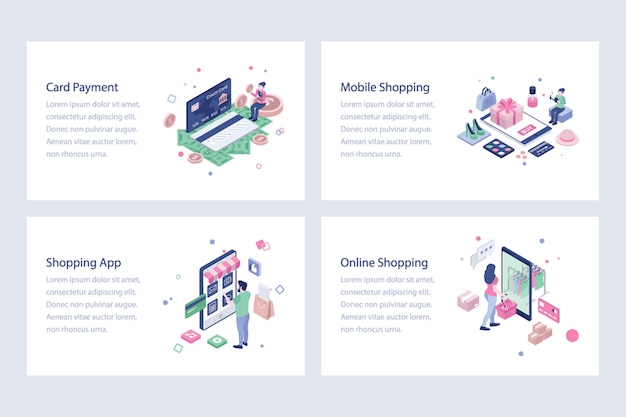  Shopping Isometric Illustration Vectors