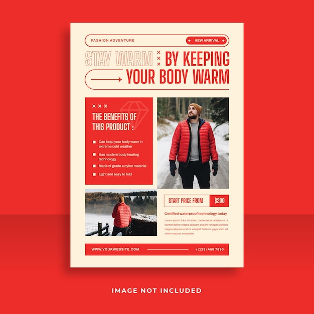 Vector shopping jacket promotions flyer template