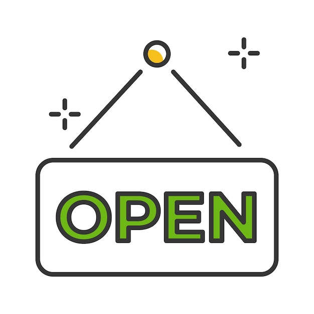 Shopping line icon Open sign vector icon templates