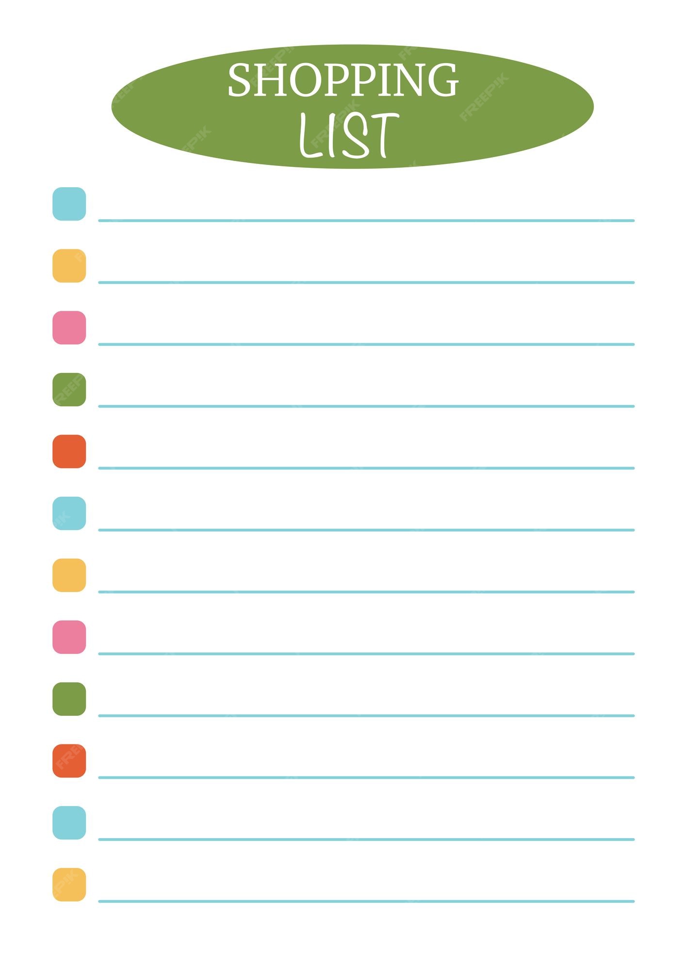 Cute Grocery List Template Cute Grocery List Template