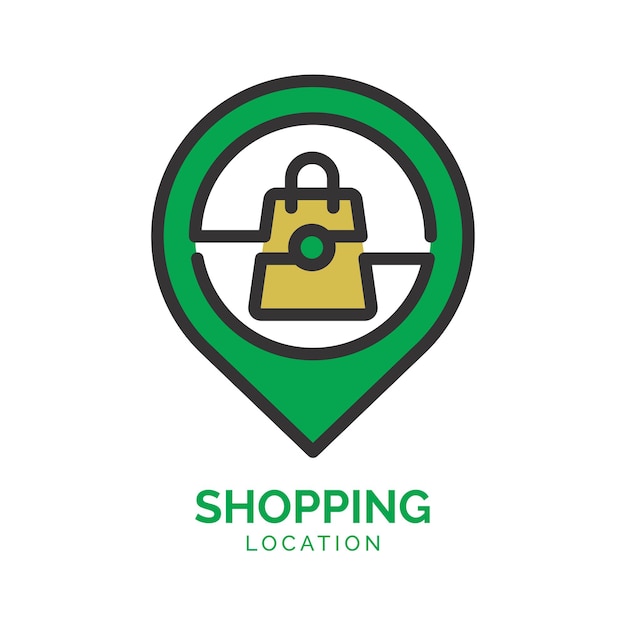 Shopping Location Logo Vector