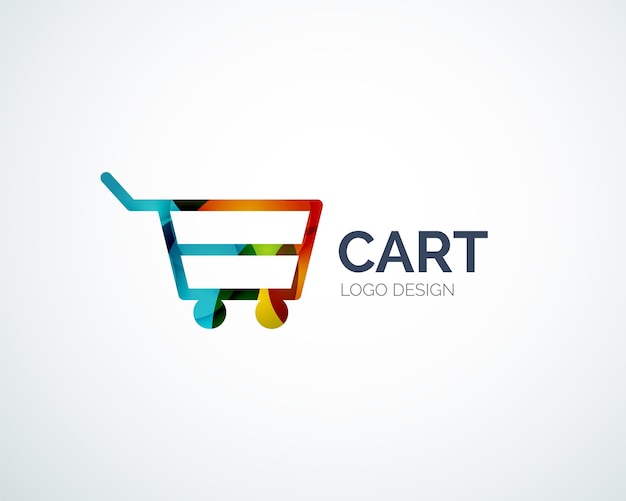 Shopping logo design made of color pieces