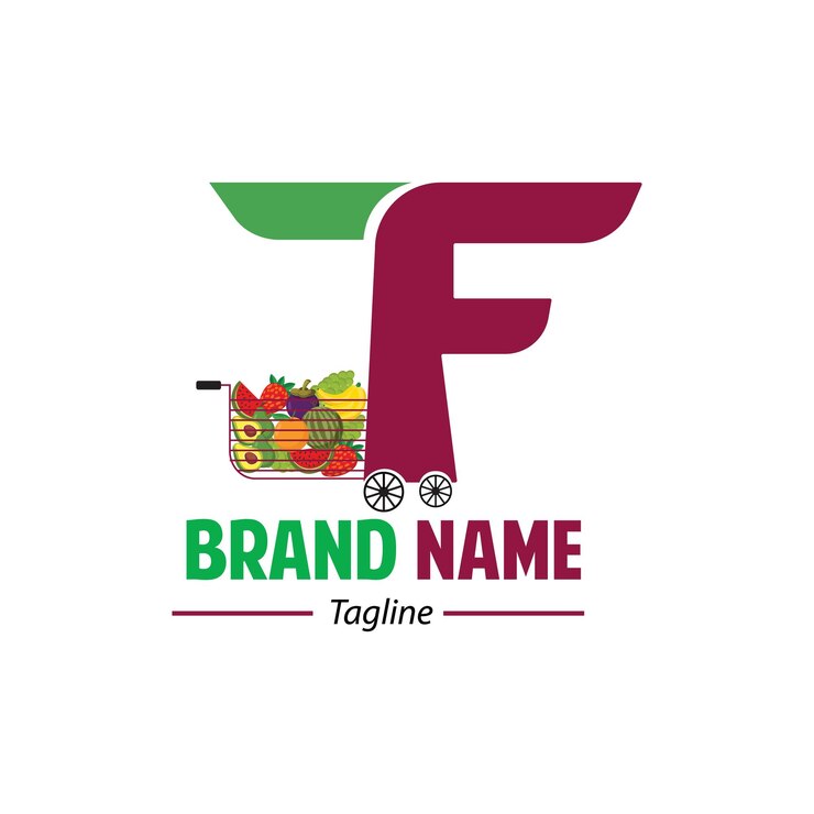 shopping logo with letter T and F, shopping basket logo template, online shop basket concept