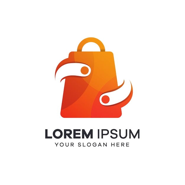 Shopping logo with technology style