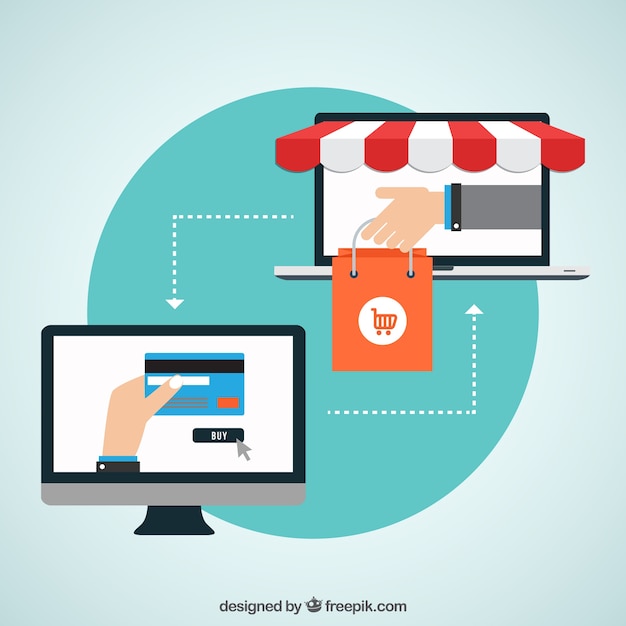 Vector shopping online concept