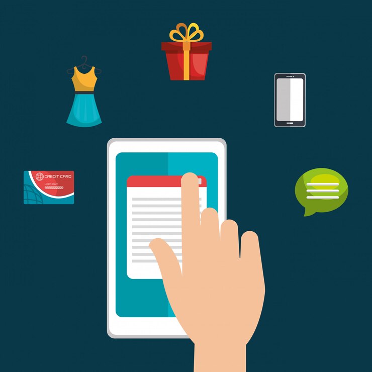 Vector shopping online design 