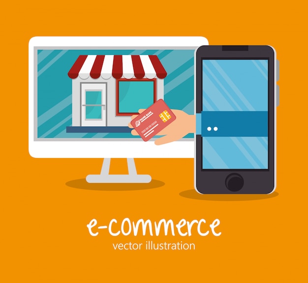 Vector shopping online design