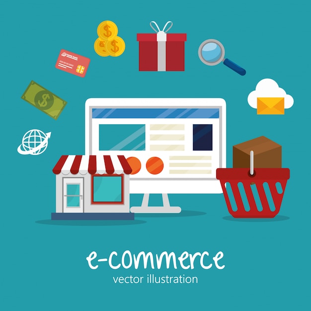 Vector shopping online design