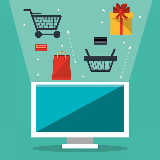 Shopping online ecommerce e media design