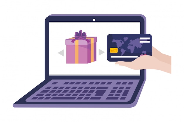 Shopping online icon illustration