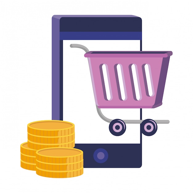 Vector shopping online icon illustration