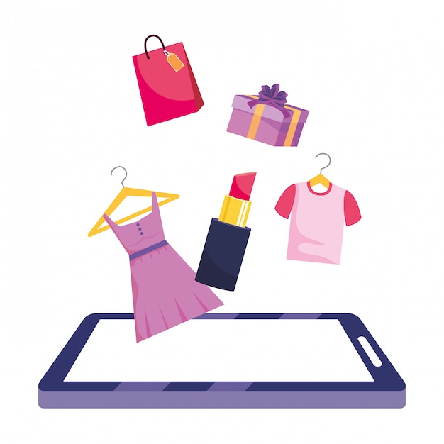 Shopping online icon illustration