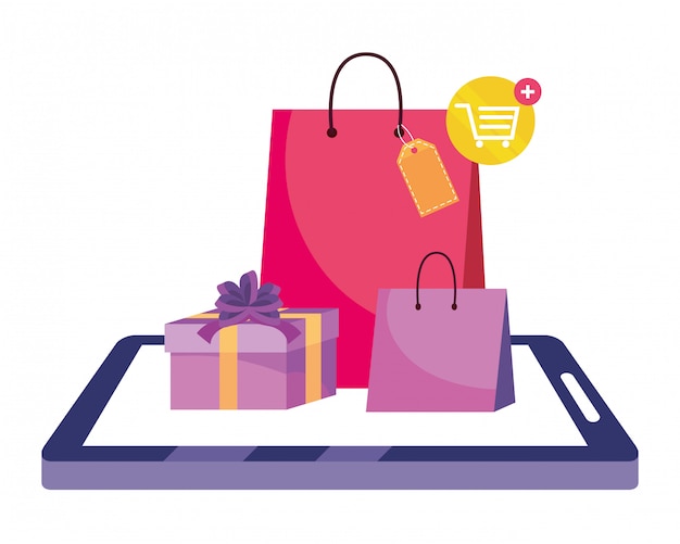 Shopping online icon illustration