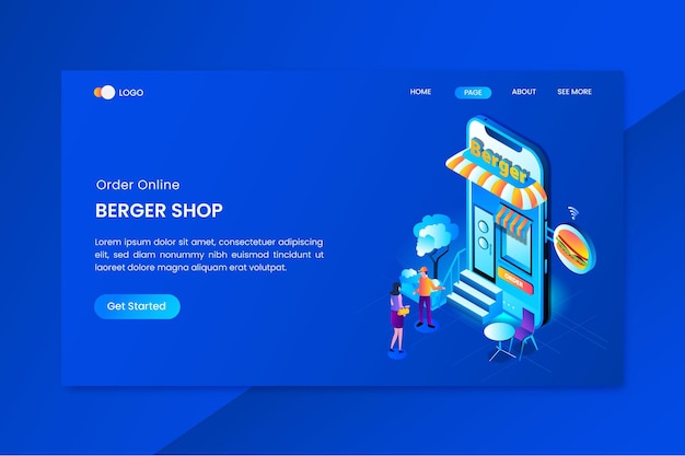 Shopping online isometric concept