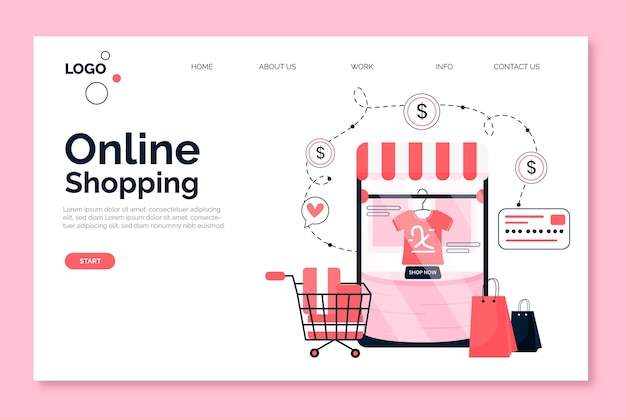 Vector shopping online landing page theme