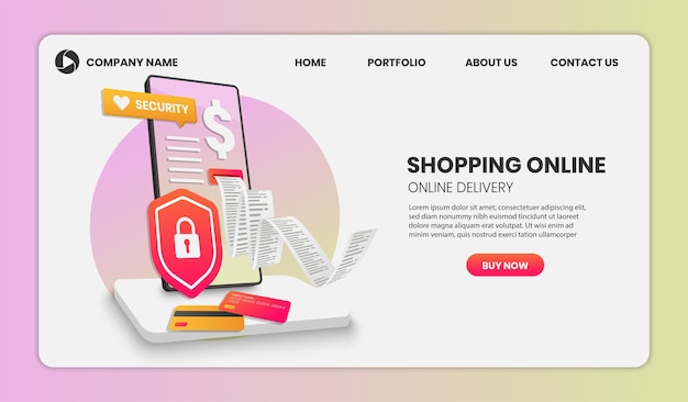 Shopping online landing page