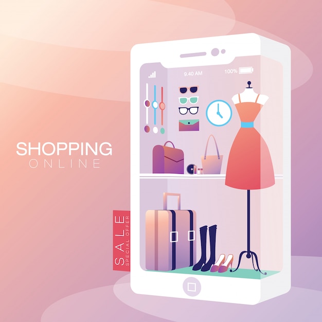 Shopping Online on Mobile Phone