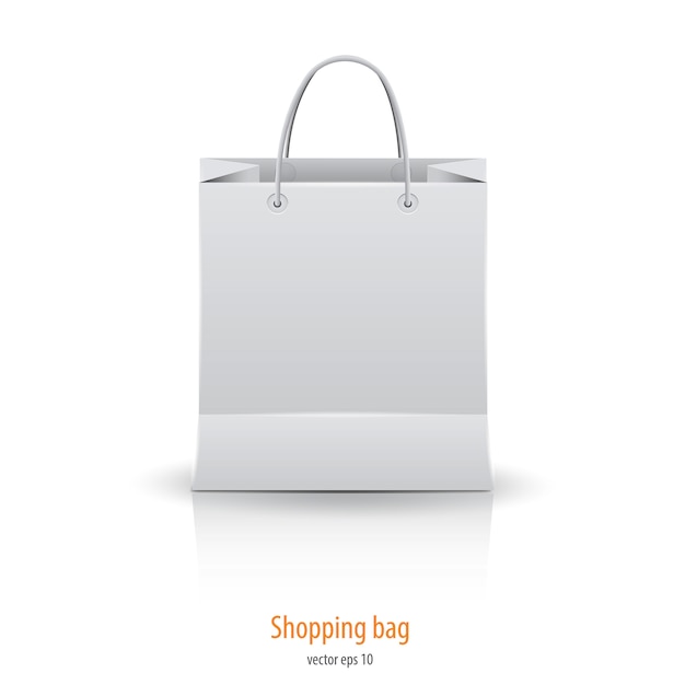 shopping paper bag isolated on white. 