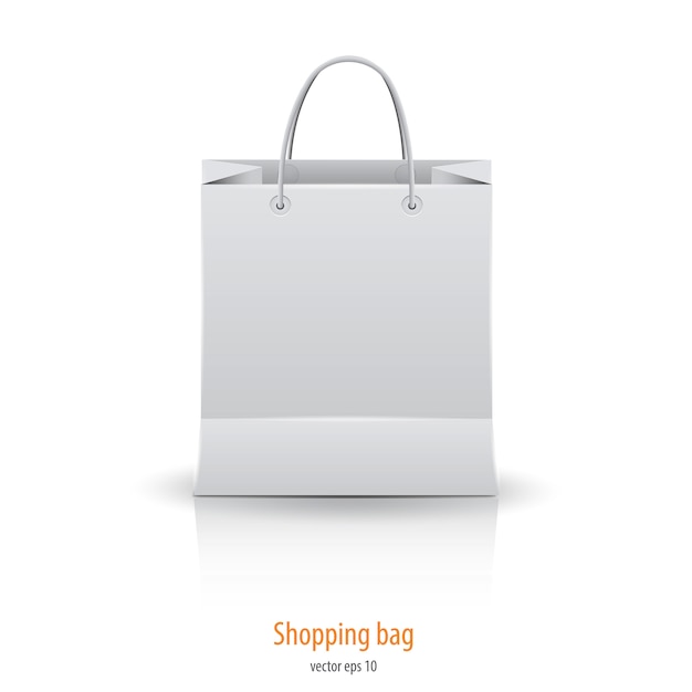 Shopping paper bag isolated on white. 