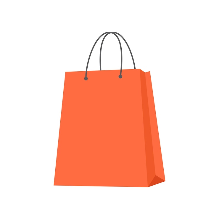 Vector shopping paper bags icon isolated on white