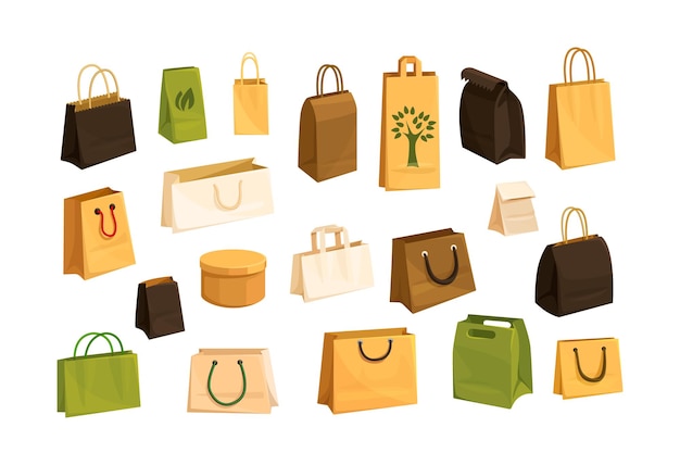 쇼핑 종이 모형 현실적인 정사각형 종이 패키지 가방, 축제 복싱.